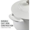 imageMARTHA STEWART Gatwick 7 QT Enamel Cast Iron Dutch Oven LavenderWhite Matte