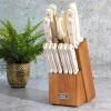 imageOster Lindbergh 14 Piece Stainless Steel Cutlery Set Black Block Teal HandlesTealBlackEvansville Linen White