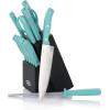 imageOster Lindbergh 14 Piece Stainless Steel Cutlery Set Black Block Teal HandlesTealBlackEvansville TurquoiseBlack
