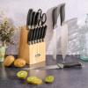 imageOster Lindbergh 14 Piece Stainless Steel Cutlery Set Black Block Teal HandlesTealBlackLindbergh 14pc Black
