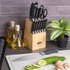 imageOster Lindbergh 14 Piece Stainless Steel Cutlery Set Black Block Teal HandlesTealBlackLindbergh 14pc Black
