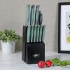 imageOster Lindbergh 14 Piece Stainless Steel Cutlery Set Black Block Teal HandlesTealBlackLindbergh Sage Green