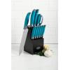 imageOster Lindbergh 14 Piece Stainless Steel Cutlery Set Black Block Teal HandlesTealBlackLindbergh TealGrey