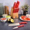 imageOster Scottsdale Stainless Steel Kitchen Knife Cutlery Block Set 14Piece Red