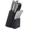 imageOster Wellisford HighCarbon Stainless Steel Cutlery Set 14Piece BlackSilverBlackSilver