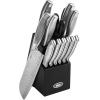 imageOster Wellisford HighCarbon Stainless Steel Cutlery Set 14Piece BlackSilverBrushed Satin