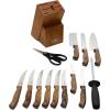 imageOster Wellisford HighCarbon Stainless Steel Cutlery Set 14Piece BlackSilverWalnut