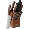 imageOster Wellisford HighCarbon Stainless Steel Cutlery Set 14Piece BlackSilverWalnut