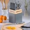 imageSpice by Tia Mowry Savory Saffron 14 Piece Cutlery Knife Block Set  GrayGray