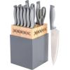 imageSpice by Tia Mowry Savory Saffron 14 Piece Cutlery Knife Block Set  GrayGray
