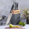 imageSpice by Tia Mowry Savory Saffron 14 Piece Cutlery Knife Block Set  GrayGray