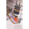 imageSpice by Tia Mowry Savory Saffron 14 Piece Cutlery Knife Block Set  GrayGray