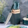 imageSpice by Tia Mowry Savory Saffron 14 Piece Cutlery Knife Block Set  GrayTeal