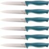 imageSpice by Tia Mowry Savory Saffron 14 Piece Cutlery Knife Block Set  GrayTeal