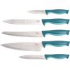 imageSpice by Tia Mowry Savory Saffron 14 Piece Cutlery Knife Block Set  GrayTeal