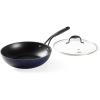 imageAllInOne NonStick Fry Pan Meets Wok with Lid 11Inch Blue ampamp SilverCobalt  Black