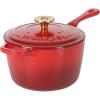 imageCrockPot 3 Qt European Enameled Cast Iron Sauce Pan WLid  Gradient Red