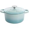 imageCrockPot Artisan Round Enameled Cast Iron Dutch Oven 7Quart Pistachio GreenAqua Blue