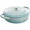 imageCrockPot Crock Pot Artisan Enameled Cast Iron Braiser WLid 5 Quart Scarlet RedAqua