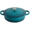 imageCrockPot Crock Pot Artisan Enameled Cast Iron Braiser WLid 5 Quart Scarlet RedTeal Ombre
