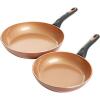 imageGibson Home EcoFriendly Hummington with Induction Base Forged Aluminum NonStick Ceramic Cookware with Soft Touch Bakelite Handle 12Inch Fry Pan Metallic CopperMetallic Copper