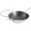 imageKenmore Elite Luke Hybrid 12quot TriPly Stainless Steel PFOA Free Nonstick Wok Pan WLid Metal Utensil SafeSilver