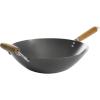 imageKenmore Hammond Flat Bottom Carbon Steel Wok 14Inch BlackBlack