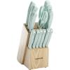 imageKenmore Kane Stainless Steel Forged Triple Riveted Cutlery Knife Block Set 14Piece Glacier BlueGlacier Blue