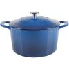 imageMARTHA STEWART Gatwick 7 QT Enamel Cast Iron Dutch Oven LavenderClassic Blue