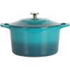 imageMARTHA STEWART Gatwick 7 QT Enamel Cast Iron Dutch Oven LavenderEmerald Ombre