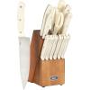 imageOster Lindbergh 14 Piece Stainless Steel Cutlery Set Black Block Teal HandlesTealBlackEvansville Linen White