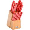 imageOster Scottsdale Stainless Steel Kitchen Knife Cutlery Block Set 14Piece Red