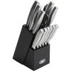 imageOster Wellisford HighCarbon Stainless Steel Cutlery Set 14Piece BlackSilverBrushed Satin