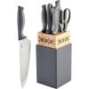 imageSpice by Tia Mowry Savory Saffron 14 Piece Cutlery Knife Block Set  GrayGray