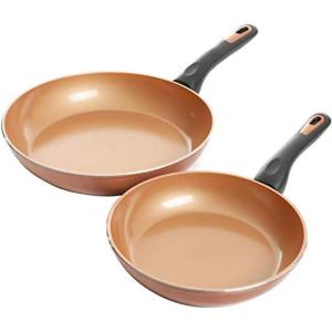 imageGibson Home EcoFriendly Hummington with Induction Base Forged Aluminum NonStick Ceramic Cookware with Soft Touch Bakelite Handle 12Inch Fry Pan Metallic CopperMetallic Copper