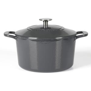 imageMARTHA STEWART Gatwick 7 QT Enamel Cast Iron Dutch Oven LavenderGrey