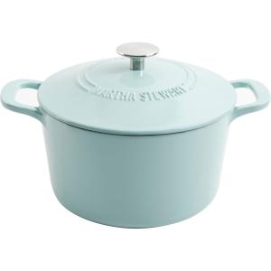 imageMARTHA STEWART Gatwick 7 QT Enamel Cast Iron Dutch Oven LavenderMartha Blue