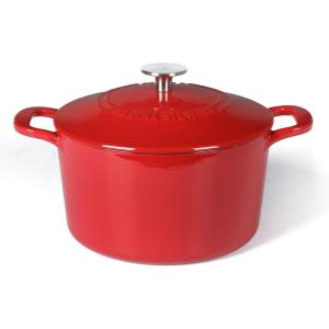 imageMARTHA STEWART Gatwick 7 QT Enamel Cast Iron Dutch Oven LavenderRed