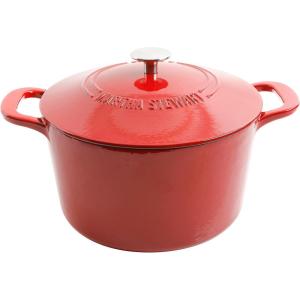 imageMARTHA STEWART Gatwick 7 QT Enamel Cast Iron Dutch Oven LavenderRed Ombre