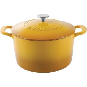 imageMARTHA STEWART Gatwick 7 QT Enamel Cast Iron Dutch Oven LavenderYellow