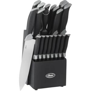 imageOster Lindbergh 14 Piece Stainless Steel Cutlery Set Black Block Teal HandlesTealBlackLindbergh 22pc Black