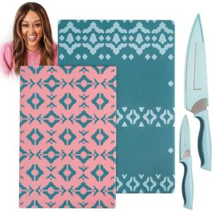 imageSpice by Tia Mowry Savory Saffron 10 Piece Cutting Board and Cutlery Set6Piece