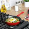 imageCrock Pot 8 Inch European Enameled Cast Iron Skillet  Gradient Red