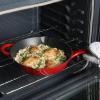 imageCrockPot 3 Qt Enamel Cast Iron Sauce Pan WLid  Teal OmbreGradient Red
