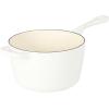 imageCrockPot 3 Qt Enamel Cast Iron Sauce Pan WLid  Teal OmbreMatte Linen White