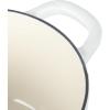imageCrockPot 3 Qt Enamel Cast Iron Sauce Pan WLid  Teal OmbreMatte Linen White