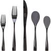 imageGibson Elite Earlston 20Piece Flatware Silverware Set  Stainless Steel Utensils  Forks Spoons Knives  Service for 4  Matte Champagne GoldBlack