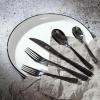 imageGibson Elite Earlston 20Piece Flatware Silverware Set  Stainless Steel Utensils  Forks Spoons Knives  Service for 4  Matte Champagne GoldBlack