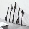 imageGibson Elite Earlston 20Piece Flatware Silverware Set  Stainless Steel Utensils  Forks Spoons Knives  Service for 4  Matte Champagne GoldBlack