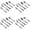 imageGibson Elite Earlston 20Piece Flatware Silverware Set  Stainless Steel Utensils  Forks Spoons Knives  Service for 4  Matte Champagne GoldBlack